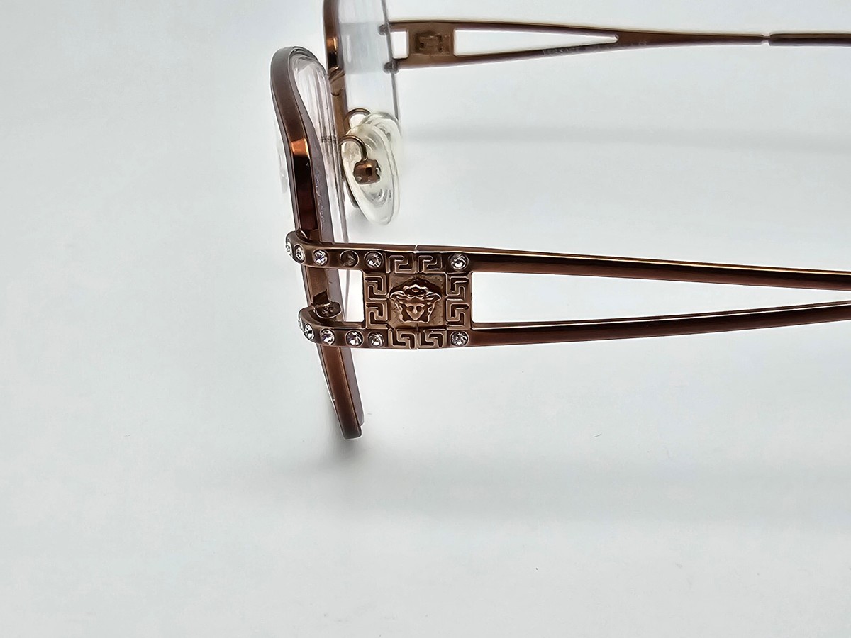 Versace Mod. 1114-B 1045 Chocolate Bronze Rhinestone Eyeglasses Frame w/ Case Versace Mod. 1114-B 1045 Chocolate Bronze Rhinestone  main image 2