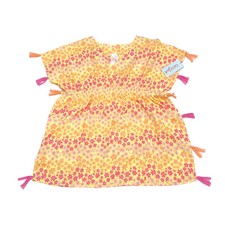 Cat  Jack Girls Size S 6/7 Caftan Swimsuit Cover Up Floral Yellow Orange Pink