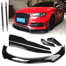Front Bumper Lip Splitter Spoiler Body Kit Side Skirt For Audi A3 A4 A5 A6 A7 Q3