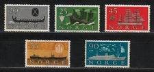 Norway 1960 MNH Mi 444-448 Sc 382-386 Norwegian shipping industry , history **