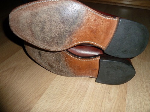 Mocassini Allen Edmonds Grayson in pelle nappa marrone scarpa da uomo 11 D Medium - Foto 8 di 8