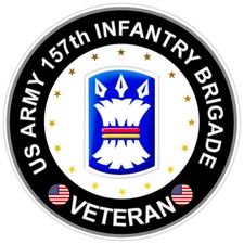 US Army 157th Infantry Brigade Veteran Bumper Sticker Military Vinyl Decal 5"