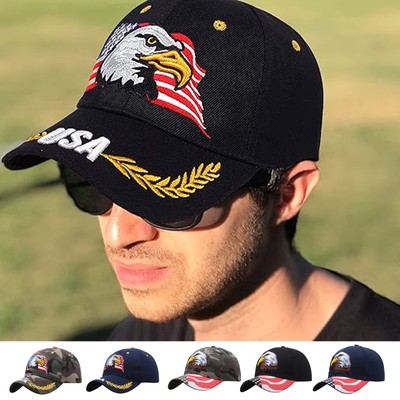 Baseball Cap Patriotic Bald Eagle und amerikanische Flaggenkappen für USA 3D -S