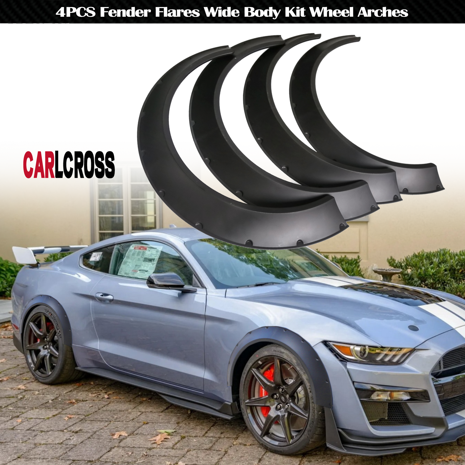 Fender Flares Over Wide Body Kit Wheel Arches Flexible For Ford Mustang 33