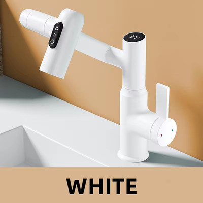Digital Display LED Basin Faucet 360 Rotation Multi-Function Stream Sprayer Hot 