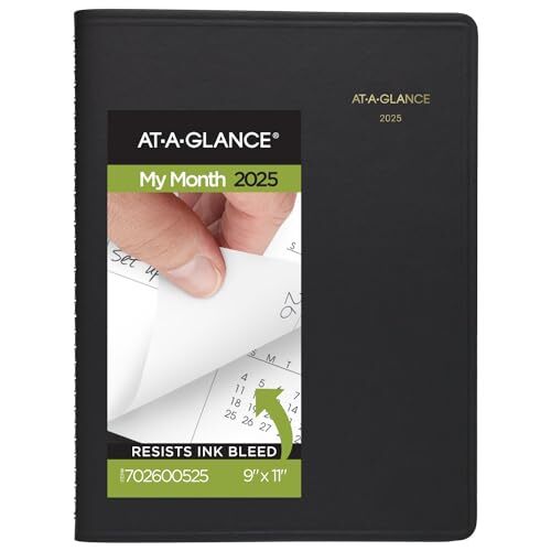 2025 Large 15-Month Planner 9x11 Black New Edition