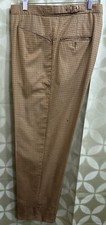 34 x 29 Vintage 1960 GOLD BLACK CHECK PLAID WOOL SLIM TROUSERS Low Miles PATINA