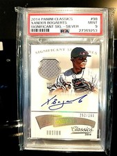 2014 XANDER BOGAERTS PANINI CLASSICS AUTO JERSEY ROOKIE #252/299 PSA MINT. 9 GEM