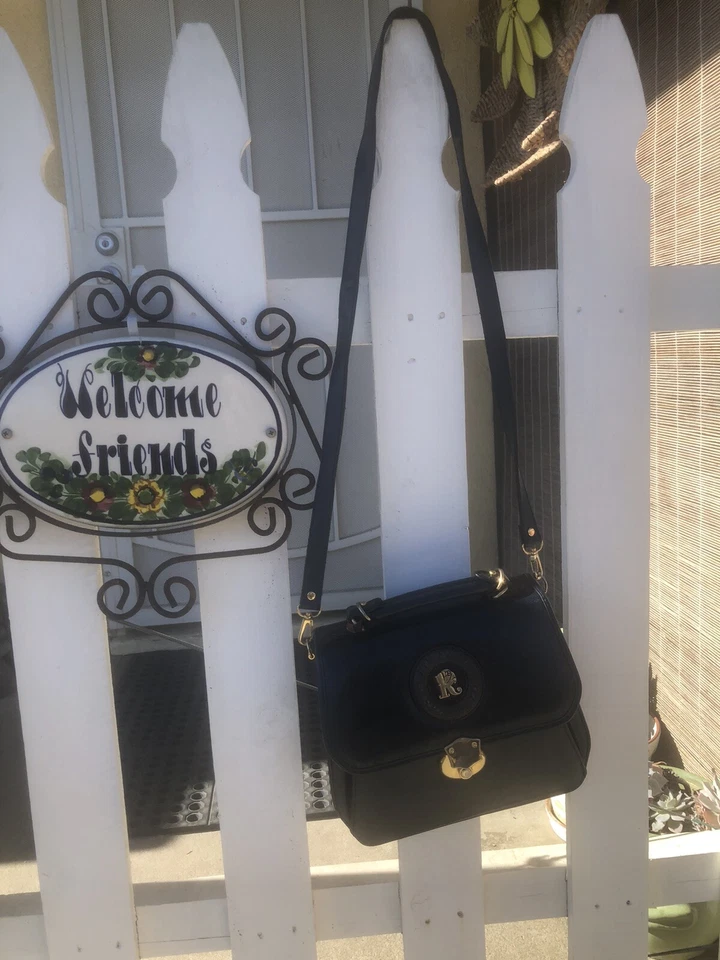 Bolso/cartera bandolera vintage Rosenio Splendid de cuero azul Foto 3 de 4