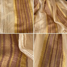 Tendaggio misto seta e organza 400x300 col.ocra/tortora da cucire made in Italy
