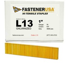1" LEG x 1/4" CROWN 18GA GALV L13 STAPLES 5,000ct L13