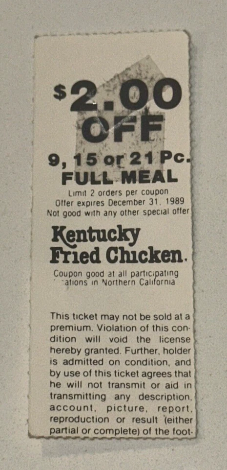 Boleto de los Chicago Bears 49ers NFL Montana a Rice TD Suhey Final 24/12/1989 Foto 2 de 2