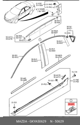 Original OE Clip Dachform GKYA50629 für Mazda GKYA5-0629