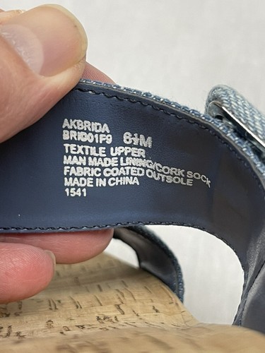 Anne Klein Iflex Women’s Slide Sandals Blue Fabric Adjustable Straps Size 6.5M - Picture 10 of 10