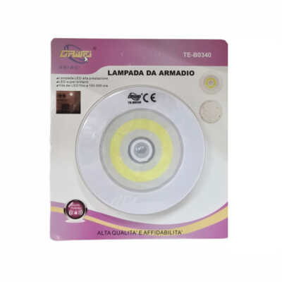 LUCE LED COB ARMADIO CUCINA SENSORE MOVIMENTO PIP MAGNETICO LAMPADA NOTTURNA SC0