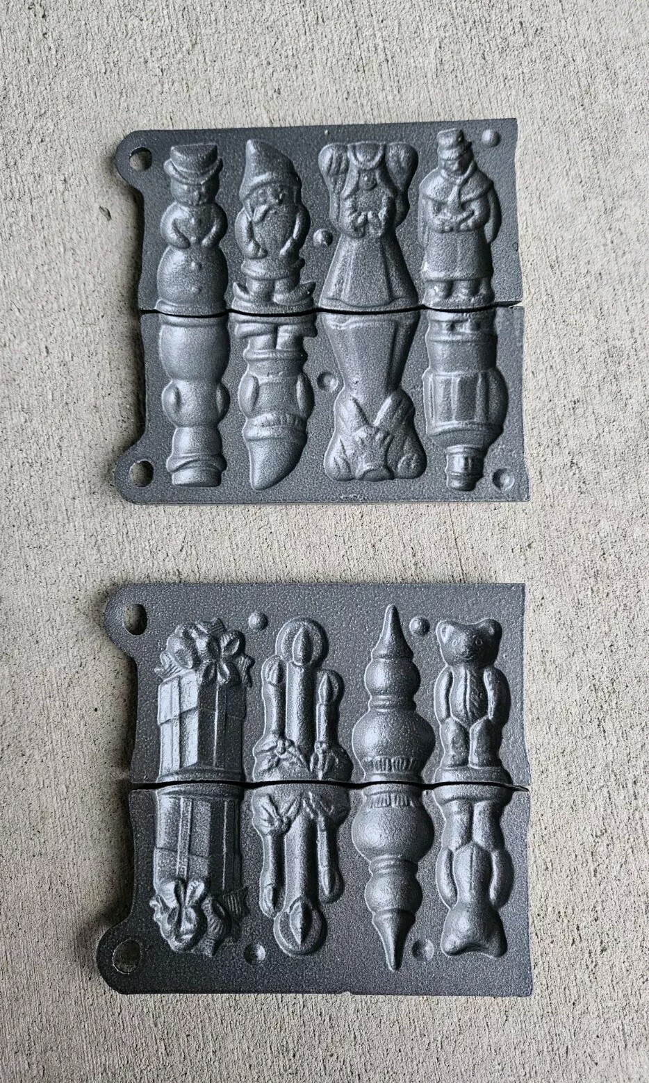 VTG John Wright Clear Toy Christmas Candy Cast Iron Molds 8 Holiday Designs USA