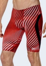 SPEEDO Warped Weave Endurance  Red White Black Swim Jammer NEW Boys Male Sz 22