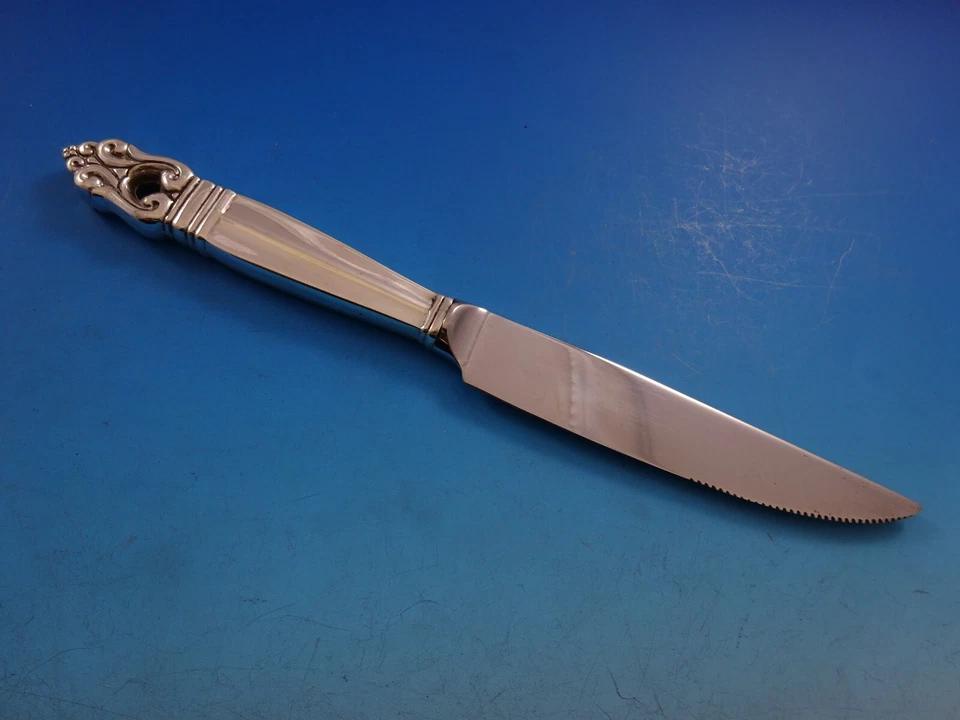 Juego de cuchillos para carne Royal Danish by International de plata esterlina 4 piezas serrado personalizado Foto 3 de 4