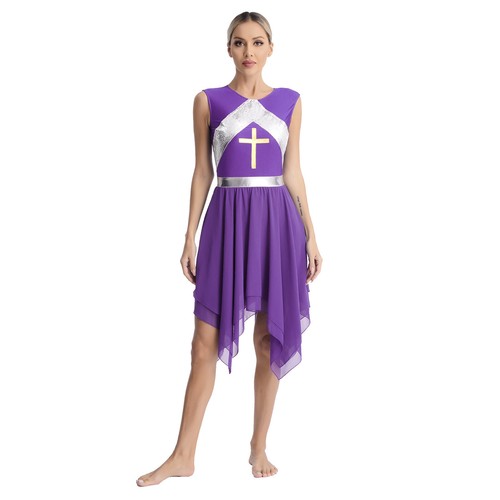 Womens Costume Carnival Dress Shiny Dancewear Sleeveless Cosplay Metallic Dance - 第 33/69 張圖片