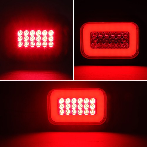 2x Red 5" x 3" Rectangular 30LED Truck Trailer Stop Turn Signal Brake Tail Light - Foto 11 di 12