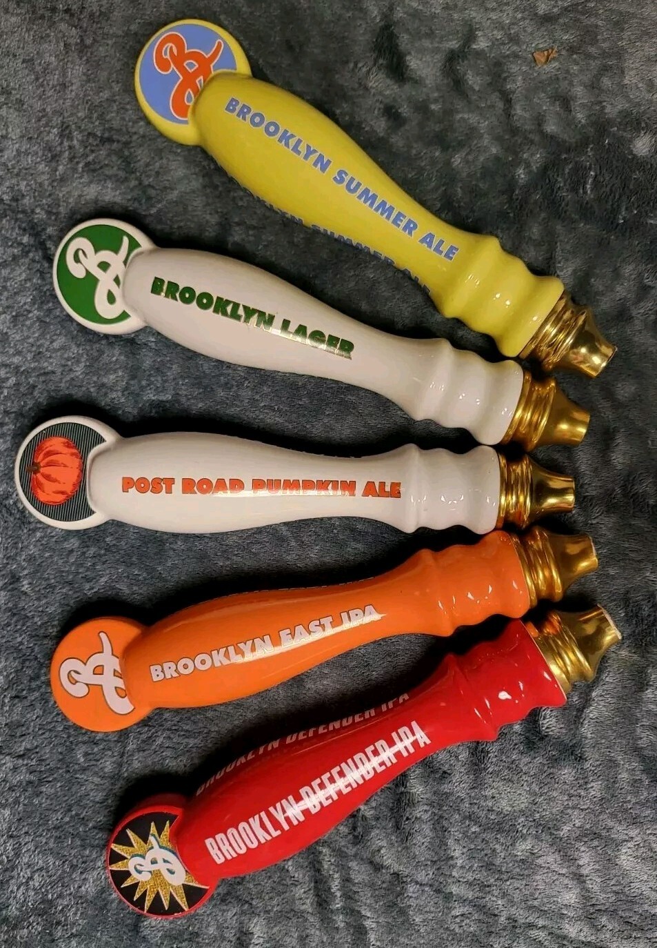5 Brooklyn Brewery Porcelain Beer Taps Pumpkin Ale Summer Ale East IPA Lager