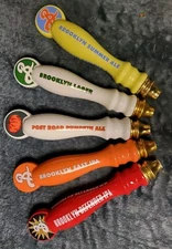 5 BROOKLYN BREWERY PORCELAIN BEER TAPS PUMPKIN ALE  SUMMER ALE  EAST IPA  LAGER