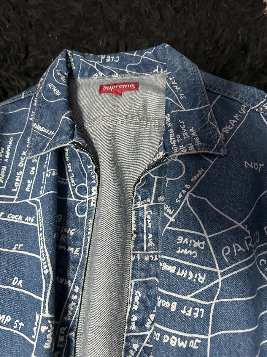 Supreme New York Denim Printed Trucker Jacket Blue XL 100 Supreme New York Denim Printed Trucker Jacket Blue XL 100