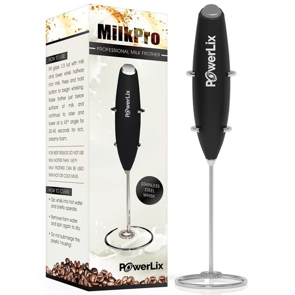 Milk Frother Handheld for Cappuccino Latte Coffee Stainless Steel Black eBay
