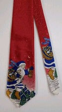 Santa in Blue Suit Christmas Tie Delivering Toys Holiday Short Necktie 55 x 4
