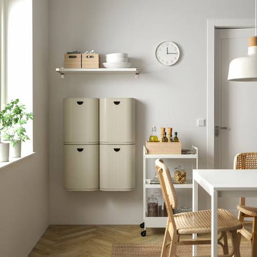 IKEA GÅRDSBUTIK Bin with Lid Grey Beige 21L Waste Trash Recycling Storage Can - Picture 4 of 7