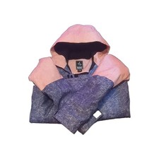 Pulse Youth L (14/16) Blue/Pink Hooded Zip Rain Coat Jacket Winter Ski