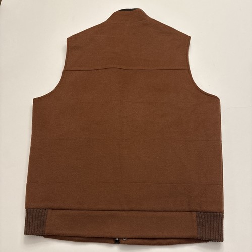 PETER MILLAR M Crown Fleece Darien Vest Brown Soft Wool Cashmere - Picture 8 of 15