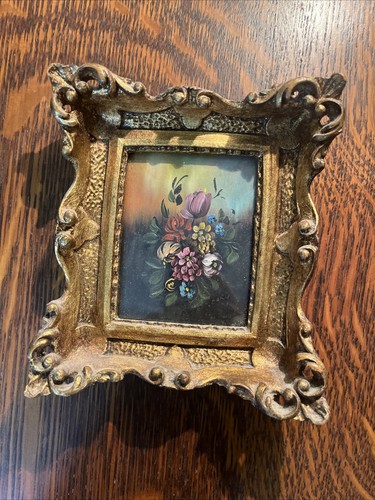 Beautiful small antique painting of flower arrangement. Original Rare By Artist - Picture 1 of 5