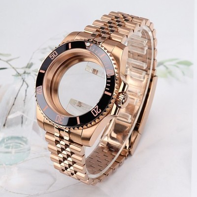 Steel Oyster 40mm Diver Watch Case Bracelet Sapphire For JAPAN NH35 Miyota 8215