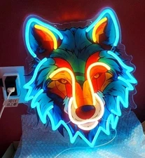 LARGE BEAUTIFUL WOLF Neon Sign Dimmable