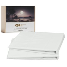 California Design Den Egyptian Cotton Pillowcases Set of 2 Sateen Ivory Standard