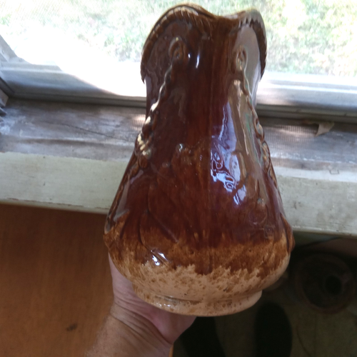 1870s RARE J.MAYER TRENTON,NJ SIGNED ROCKINGHAM POTTERY ANCHOR PITCHER NICE - Picture 9 of 12
