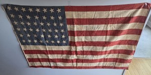RARE EARLY CIRCA 1908 46 STAR AMERICAN FLAG / 8 7 8 8 7 8 STAR PATTERN 45"x28"