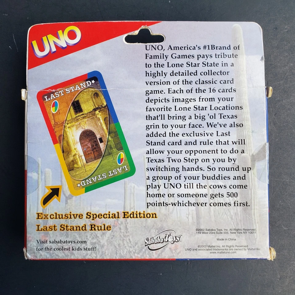 Vintage 2002 Sababa Toys Uno Deluxe Collector Tin Texas Edition New Rare  - Image 2 of 3