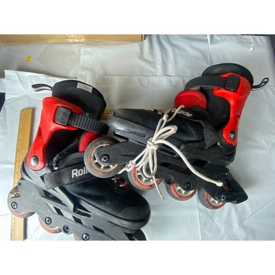 Rollerblade Inline Skates Youth Size Adjustable Black Red Wheels