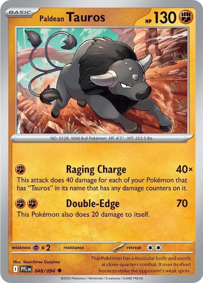 Paldean Tauros Uncommon ME02: Phantasmal Flames 048/094 NM