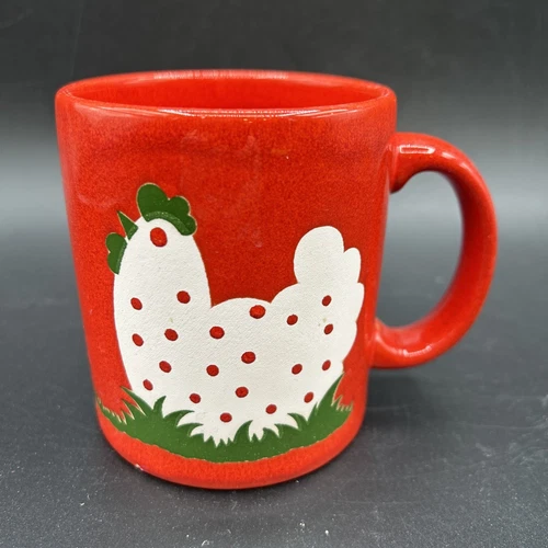 Vintage Waechtersbach Red  and White Hen Coffee Tea Mug Cup 10 oz W. Germany