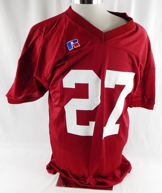 1990s Alabama Crimson Tide #27 Game Issued Pos Used Red Practice Jersey XL 365