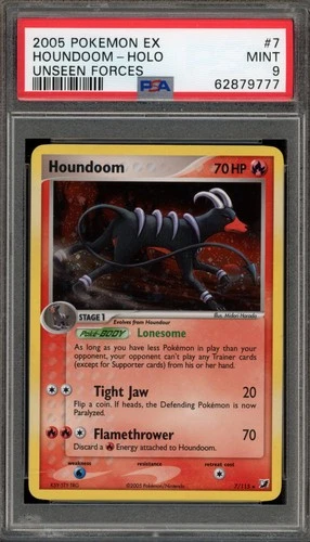 Pokemon Houndoom EX Unseen Forces Holo Rare #7 PSA 9 Mint