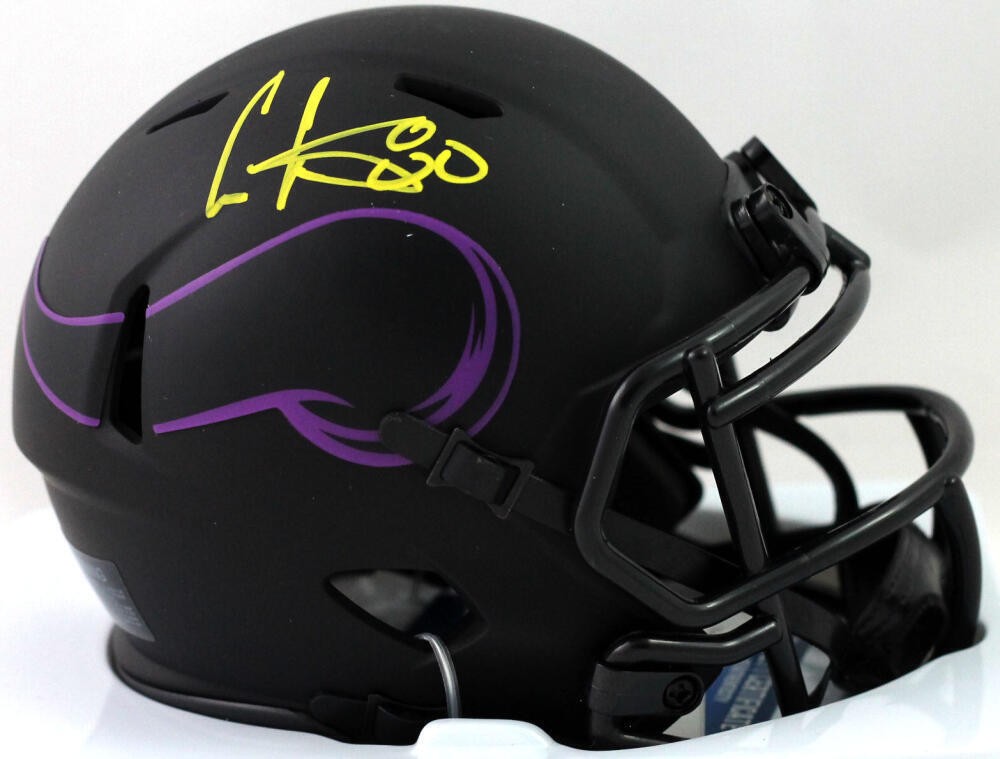 Cris Carter Autographed Signed Minnesota Vikings Eclipse Mini Helmet- Beckett W Auth *Yellow 