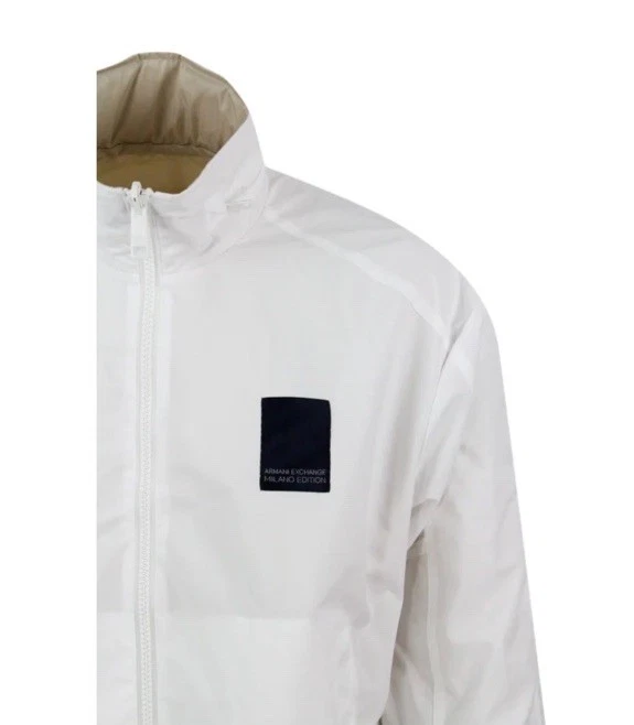 Armani Exchange Reversible Windbreaker Jacket With Pocket Hood Size 2XL White - Image 4 of 4