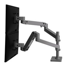 Ergotron 45690293 Vertical Stacking Dual Monitor Desk Mount Dark Gray