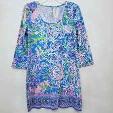 Lilly Pulitzer Beacon All Together Now Engineered Cotton Knit Dress Size Large
