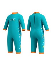 Baby Wetsuit, Neoprene Warm Swimsuit with Thermal Lining Blue Orange