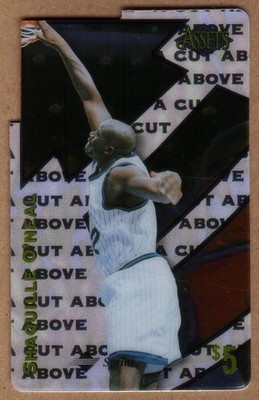 Assets '96 : $5. Shaquille O'Neal (Card #2 of 10) Cut Above Phone Card